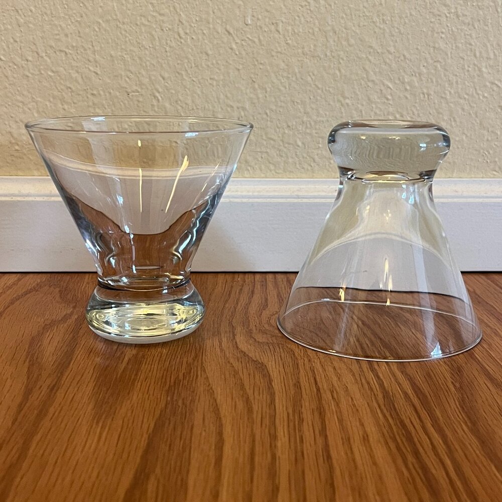 Two 2 oz ounce glass dessert dishes cups dizzy cocktail Crate & Barrel glasses - Picture 2 of 7